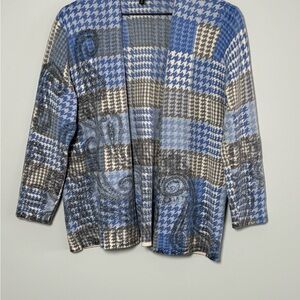 Talbots Cardigan Pure Merino Wool Houndstooth Sweater